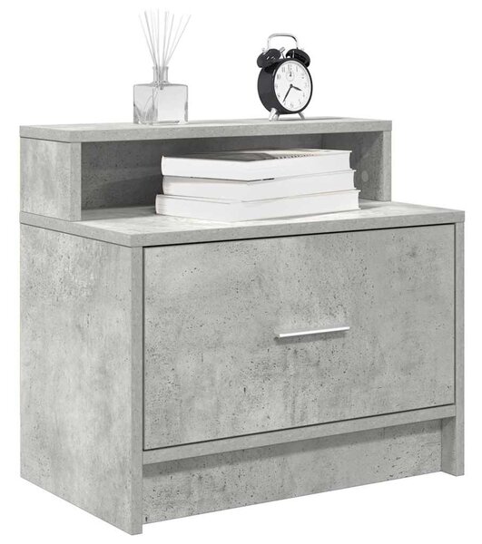 Betonszürke éjjeliszekrény fiókkal 51 x 31 x 47 cm
