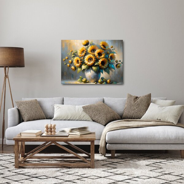 Kép – Napraforgós váza (70x50 cm)