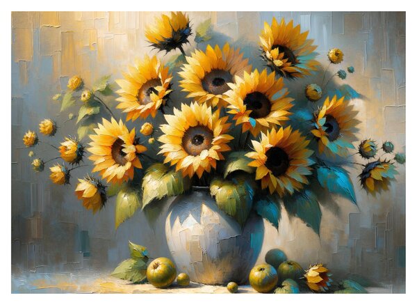 Kép – Napraforgós váza (70x50 cm)