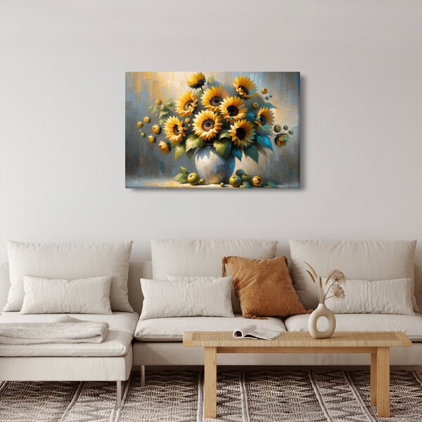 Kép – Napraforgós váza (90x60 cm)