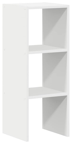 Fehér színű szerelt fa könyvespolc halmozható 30 x 30 x 80 cm