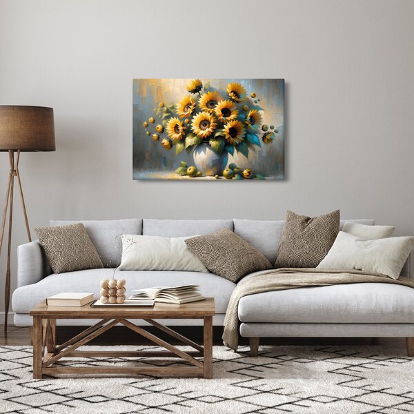 Kép – Napraforgós váza (90x60 cm)