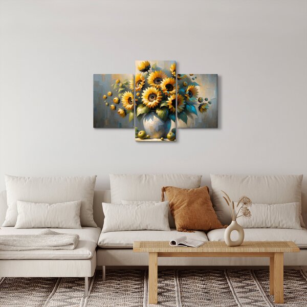 Kép – Napraforgós váza (90x60 cm)