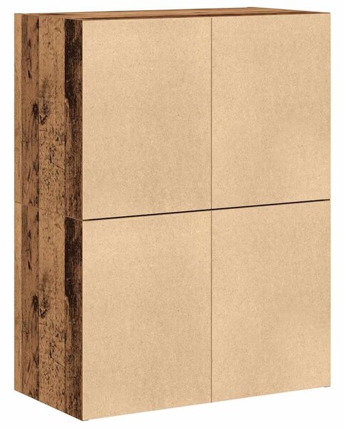 2 db antik fa szerelt fa szekrény 2 fiókkal 60 x 31 x 40 cm