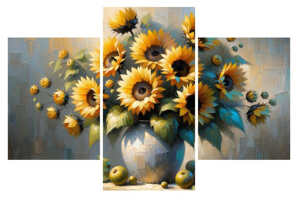 Kép – Napraforgós váza (90x60 cm)