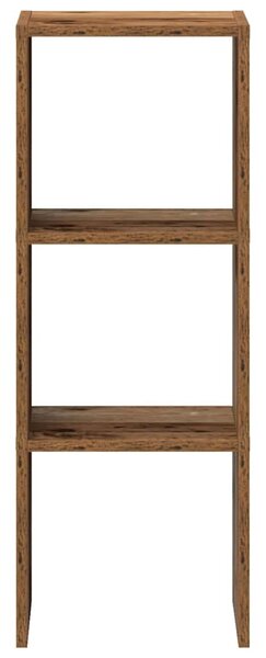 Antik fa színű szerelt fa könyvespolc halmozható 30 x 30 x 80cm