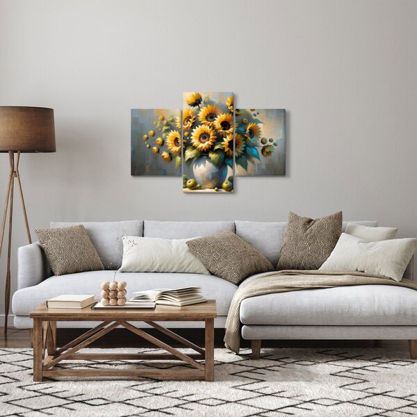 Kép – Napraforgós váza (90x60 cm)