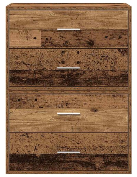2 db antik fa szerelt fa szekrény 2 fiókkal 60 x 31 x 40 cm