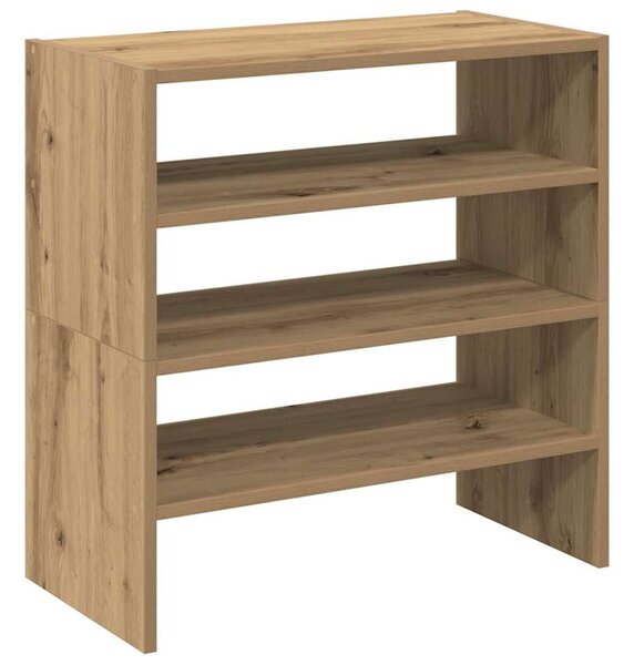 2 db kézműves tölgy cipőtartó állvány halmozható 60x30x30,5 cm