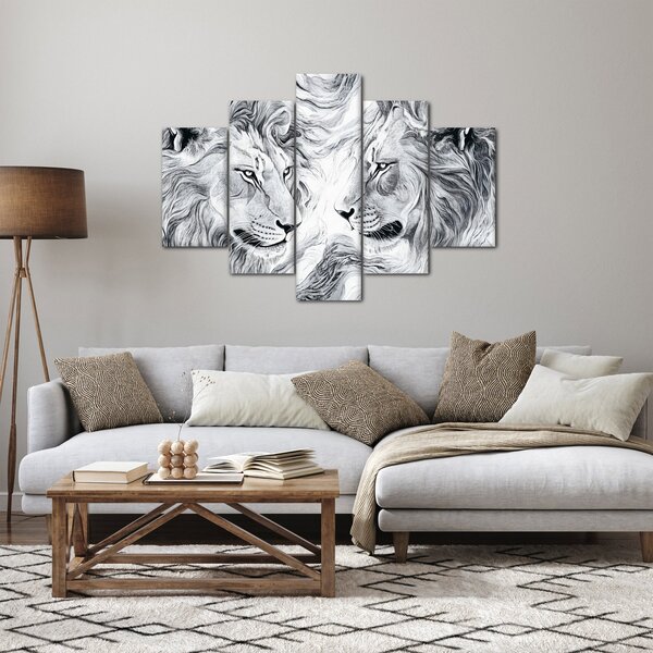 Kép - Rajzolt oroszlánfejek (150x105 cm)
