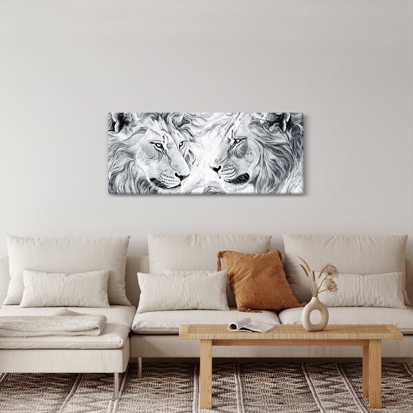 Kép - Rajzolt oroszlánfejek (120x50 cm)