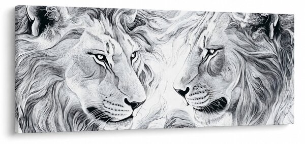 Kép - Rajzolt oroszlánfejek (120x50 cm)