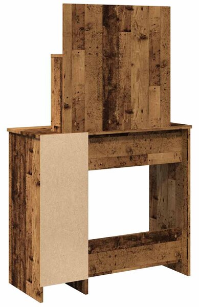 Antik fa színű LED.es fésülködőasztal 86,5 x 35 x 136 cm