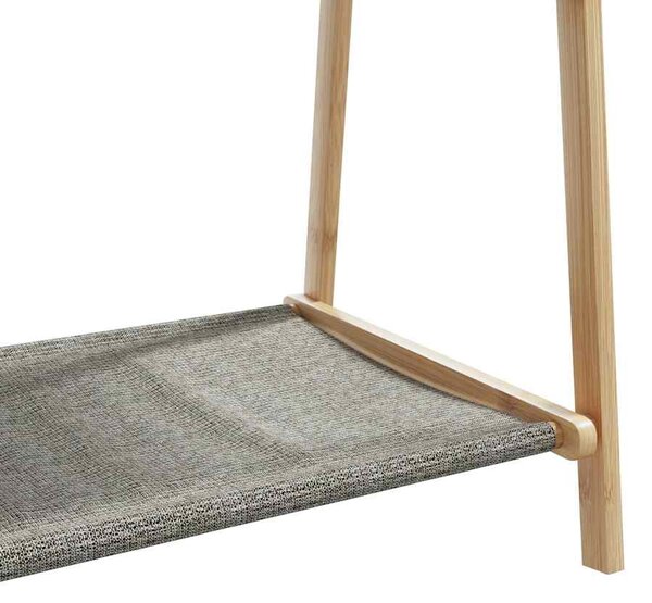 Bambusz ruhaállvány polcokkal 132 x 45,5 x 150,5 cm