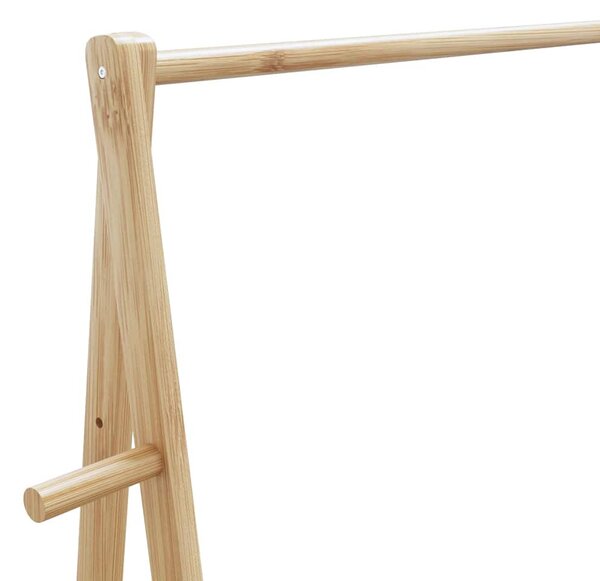 Bambusz ruhaállvány polcokkal és kerekekkel 96x45,5x155,5 cm