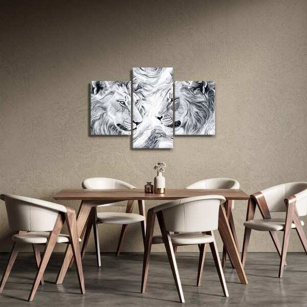 Kép - Rajzolt oroszlánfejek (90x60 cm)
