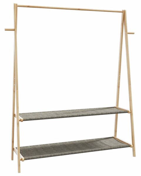 Bambusz ruhaállvány polcokkal 132 x 45,5 x 150,5 cm