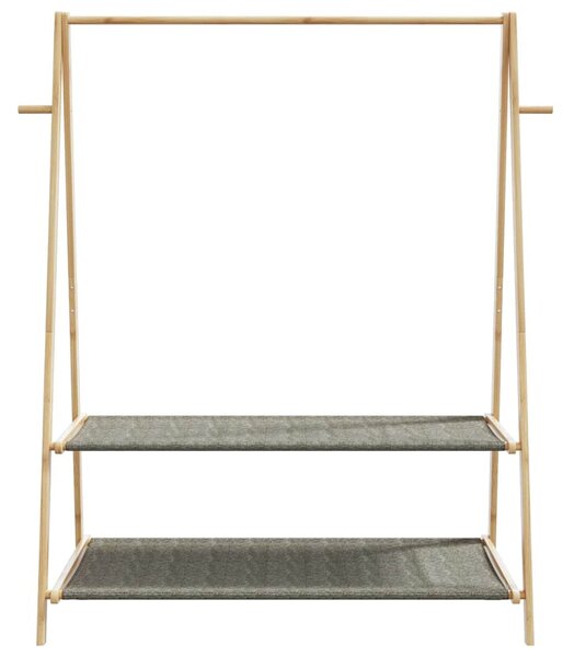 Bambusz ruhaállvány polcokkal 132 x 45,5 x 150,5 cm