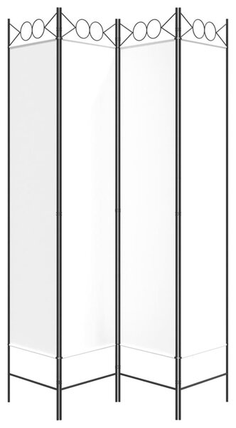 4 paneles fehér szövet térelválasztó 160x200 cm