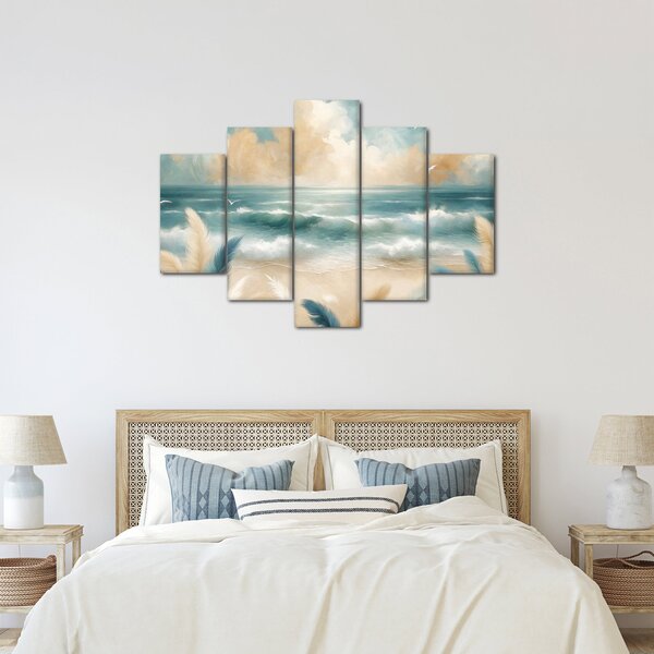 Kép – Festett strand lágy színekben (150x105 cm)