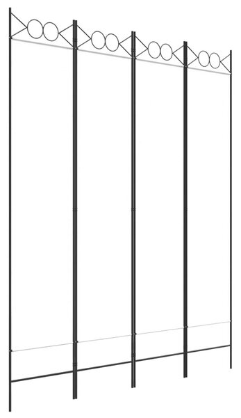 4 paneles fehér szövet térelválasztó 160x200 cm