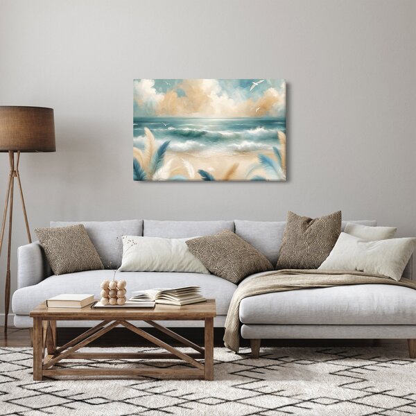Kép – Festett strand lágy színekben (90x60 cm)