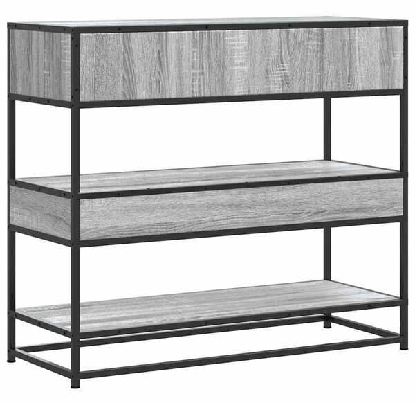 Szürke sonoma színű szerelt fa tálalóasztal 90x35x80 cm