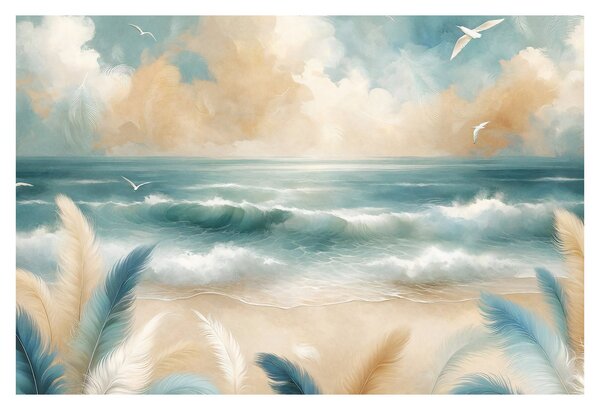 Kép – Festett strand lágy színekben (90x60 cm)