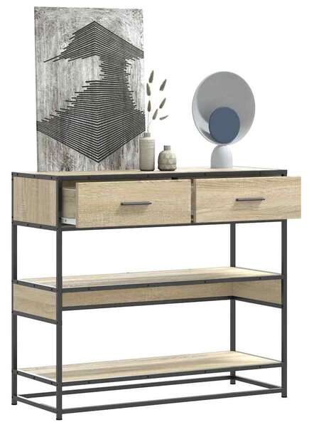 Sonoma tölgy színű szerelt fa tálalóasztal 90x35x80 cm