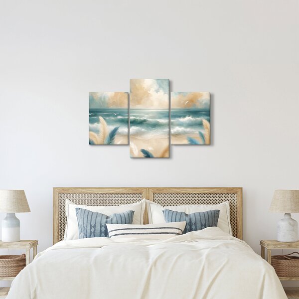 Kép – Festett strand lágy színekben (90x60 cm)