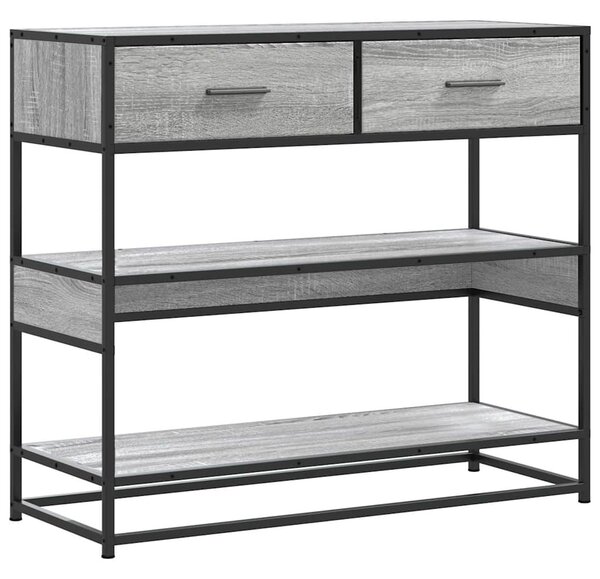 Szürke sonoma színű szerelt fa tálalóasztal 90x35x80 cm