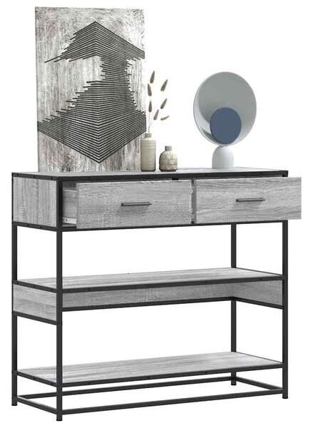 Szürke sonoma színű szerelt fa tálalóasztal 90x35x80 cm
