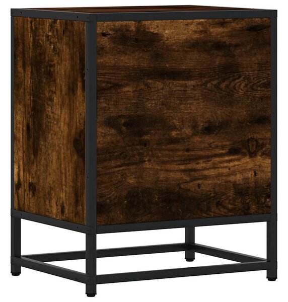 Éjjeliszekrények 2 db füstölt tölgy 40x31x50 cm Gépi fa és fém