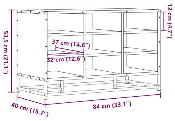 Cipőpad barna tölgy 84x40x53,5 cm Gépi fa és fém