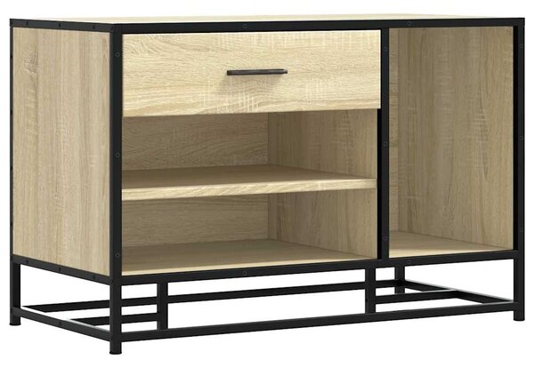 Cipőpad Sonoma tölgy 80x40x53,5 cm Gépelt fa és fém