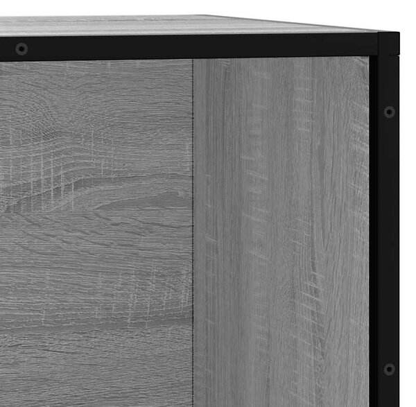 Cipőpad szürke Sonoma 80x40x53,5 cm Gépi fa és fém