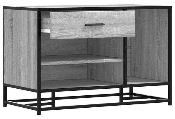 Cipőpad szürke Sonoma 80x40x53,5 cm Gépi fa és fém