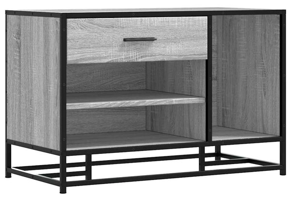 Cipőpad szürke Sonoma 80x40x53,5 cm Gépi fa és fém