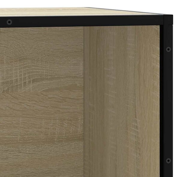 Cipőpad Sonoma tölgy 80x40x53,5 cm Gépelt fa és fém