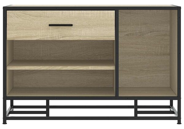 Cipőpad Sonoma tölgy 80x40x53,5 cm Gépelt fa és fém