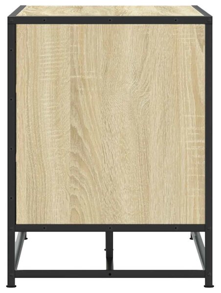 Cipőpad Sonoma tölgy 80x40x53,5 cm Gépelt fa és fém