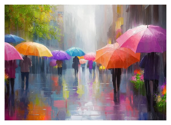 Üveg kép - Esős nap (70x50 cm)