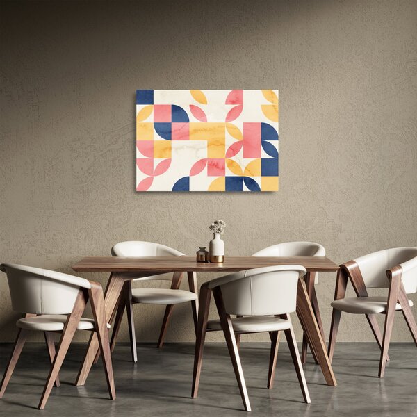 Üveg kép - Absztrakció retro mintákkal (70x50 cm)