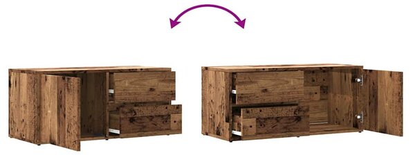 Antik fa színű szerelt fa TV-szekrény 80x34x35,5 cm