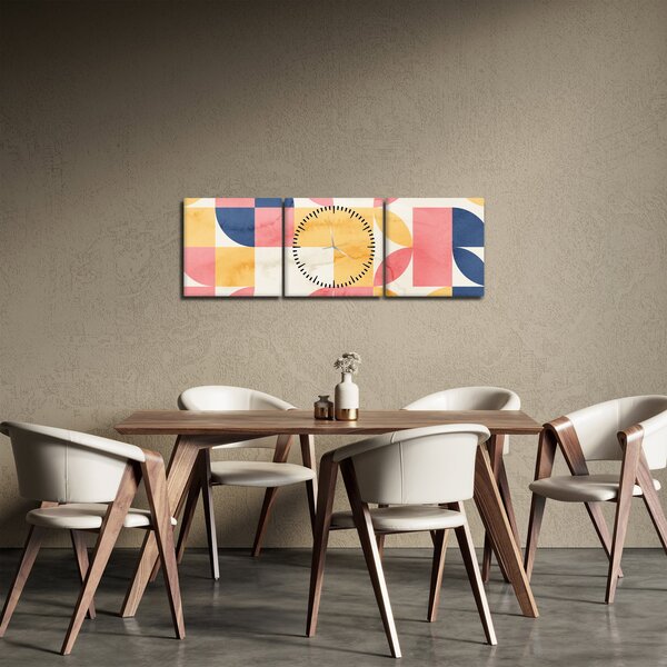 Kép - Absztrakció retro mintákkal (órával) (90x30 cm)