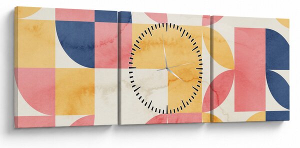 Kép - Absztrakció retro mintákkal (órával) (90x30 cm)