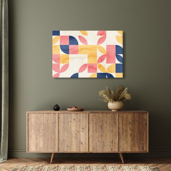 Kép - Absztrakció retro mintákkal (90x60 cm)
