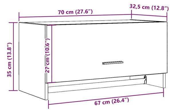 Kézműves tölgy színű szerelt fa ruhásszekrény 70x32,5x35 cm