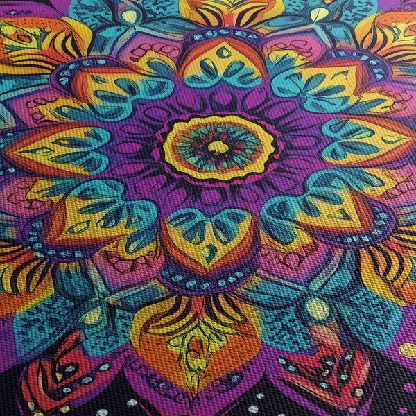 Kép - Kaleidoszkópos mandala (órával) (90x30 cm)