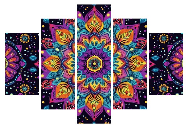 Kép - Kaleidoszkópos mandala (150x105 cm)